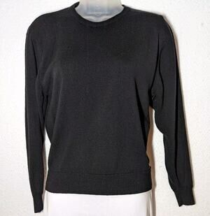 Straven Women Sz US 4 UK 36 Black Sweater Pure New Wool Made in England
